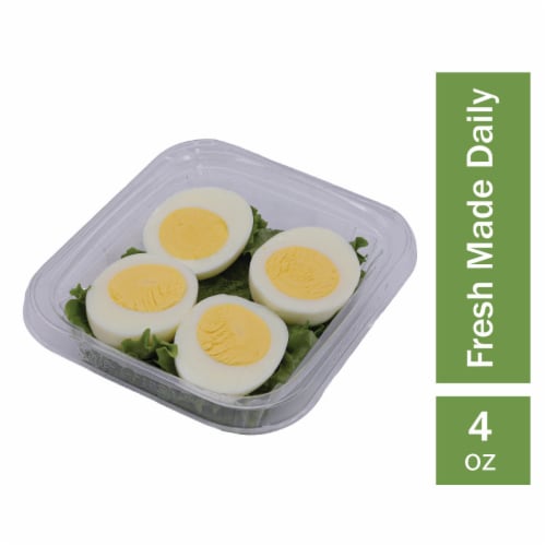 Fresh Cut Hard Boiled Eggs Perspective: front