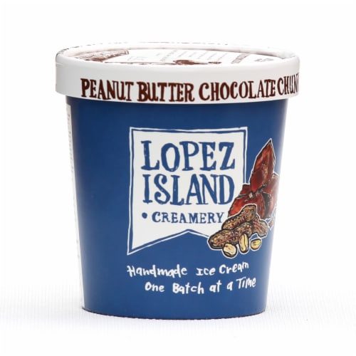 Lopez Island Creamery Peanut Butter Chocolate Chunk Ice Cream Perspective: front