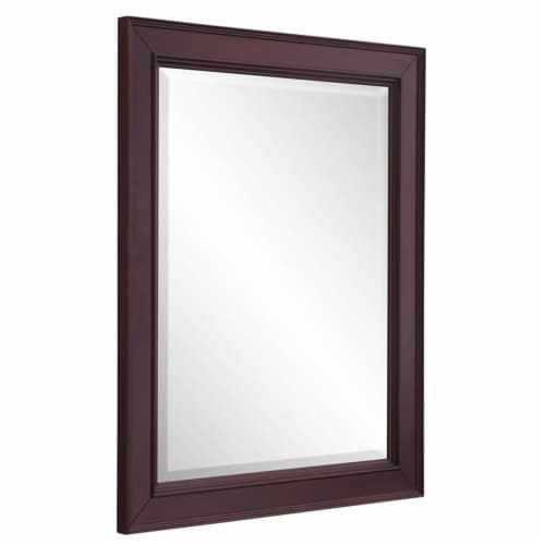 KBC Napa 28  Solid Wood Wall Mirror w/ Beveled Glass in Chocolate Perspective: front