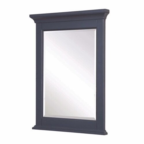KBC Newport 24 Solid Wood Wall Mirror w/ Beveled Glass in Marine Gray Perspective: front
