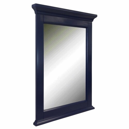 KBC Newport 24  Solid Wood Wall Mirror w/ Beveled Glass in Royal Blue Perspective: front
