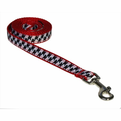 Sassy Dog Wear HERRINGBONEWHITEBLK.1L 4 ft. Houndstooth Dog Leash