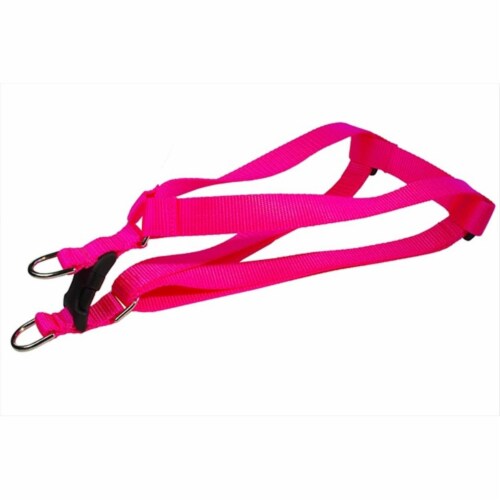 Sassy Dog Wear SOLID NEON PINK MED-H Nylon Webbing Dog Harness, Neon