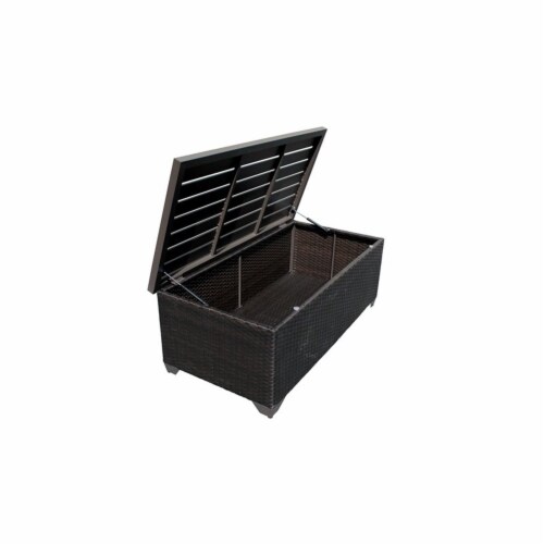 TKC Outdoor Wicker Side Table in Espresso 