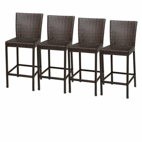 Outdoor wicker bar 2025 stools set of 4