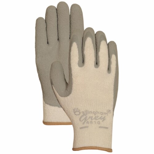 Lfs Glove C4510S Small Grey Latex Palm Insulated Dip Gloves Perspective: front