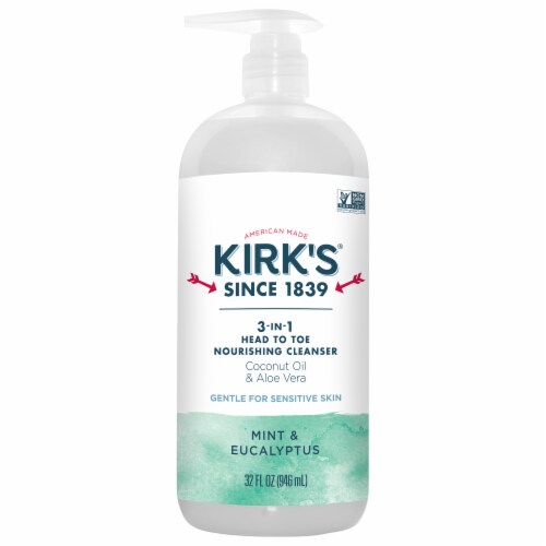 Kirk's® 3-in-1 Head to Toe Mint & Eucalyptus Nourishing Cleanser Perspective: front