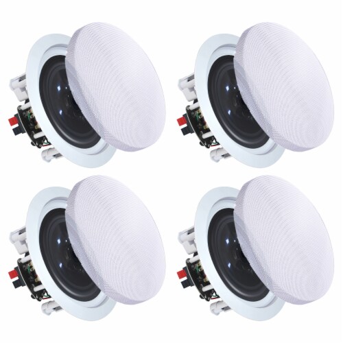 Vaiyer Set Of 6 Frameless 6.5 Inch 8 Ohm 200 Watts Speakers, Flush Mount In-Wall In-Ceiling 2-Way Mid Bass Woofer Speaker - Perfect For Home, Office, Kitchen, Living Room