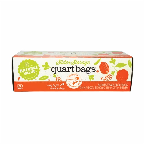 Natural Value Slider Quart Storage Bags / 20-ct. box / 6 Pack Perspective: front