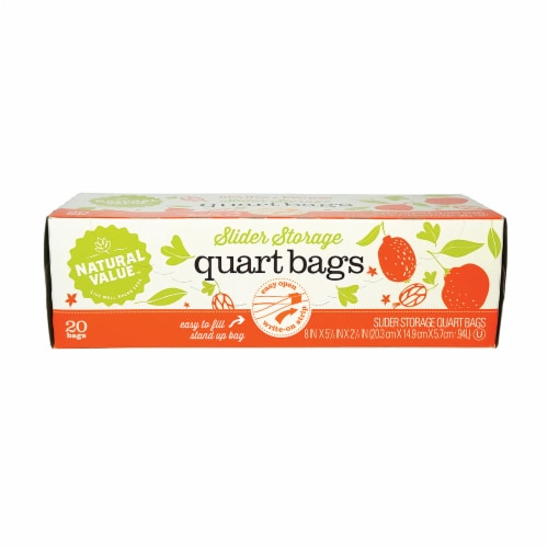 Natural Value QUART Slider Storage Bags –