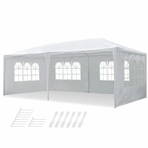 10' x 20' Party Wedding Tent Canopy Outdoor Heavy Duty Pavilion Cater Event White Perspective: front