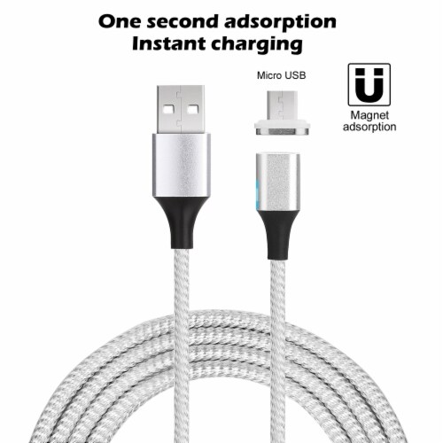 Magnetic Cable for Android Silvery Perspective: front