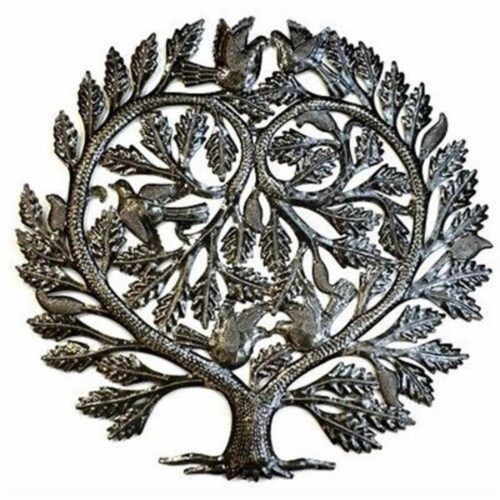 Croix des Bouquets Steel Drum Art Lovers Heart Tree Of Life- 24 in. Perspective: front