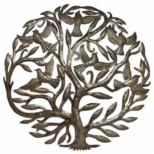 Croix des Bouquets Steel Drum Art Tree Of Life- 24 in. Perspective: front