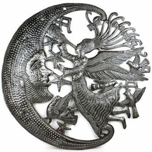 Croix des Bouquets Angel & Moon Metal Art Perspective: front
