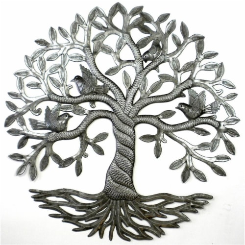Croix-Des-Bouquets HMDTREE8 Handmade Twisted Tree of Life Metal Wall Art Perspective: front