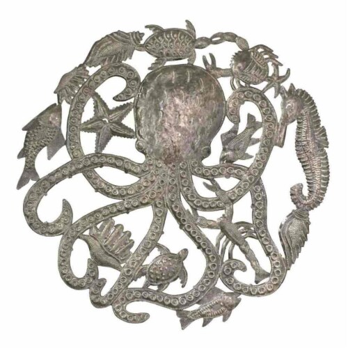 Croix Des Bouquets HMDOCT2 Handmade & Fair Trade Octopus & Sea Life Wall Art Perspective: front