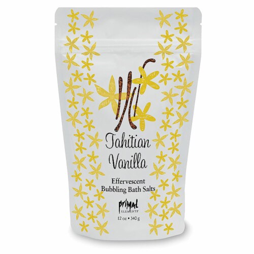 Primal Elements Tahitian Vanilla Effervescent Bubbling Bath Salts Perspective: front