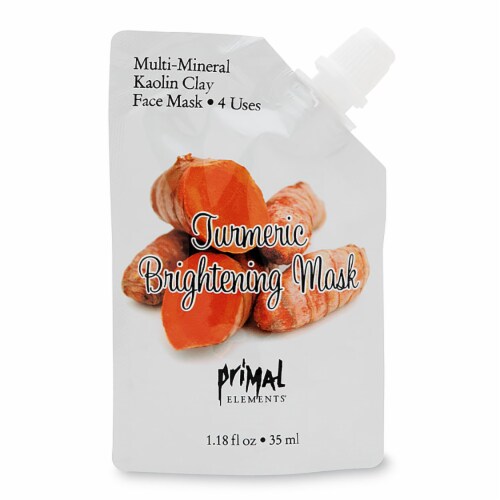 Primal Elements Multi-Mineral Kaolin Clay Tumeric Brightening Face Mask Perspective: front