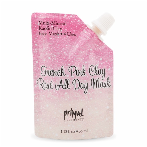 Primal Elements French Pink Clay Rose All Day Multi Mineral Kaolin Clay Face Mask Perspective: front
