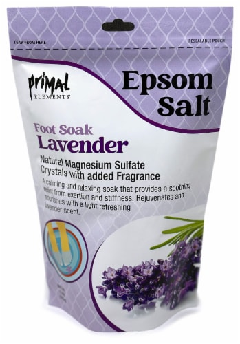 Primal Elements Lavender Epsom Salt Foot Soak Perspective: front