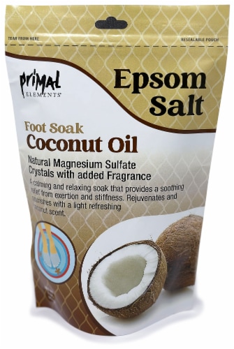 Primal Elements Foot Soak Coconut Oil Epsom Salt Perspective: front
