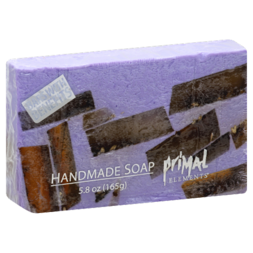 Primal Elements Lavender Handmade Soap Bar Perspective: front