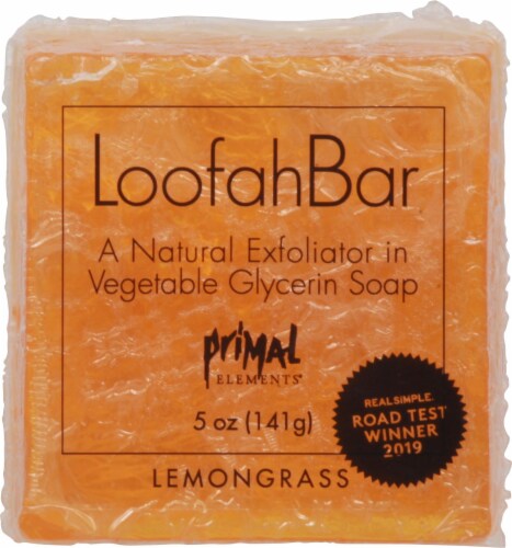 Primal Elements Lemongrass Loofah Bar Soap Perspective: front