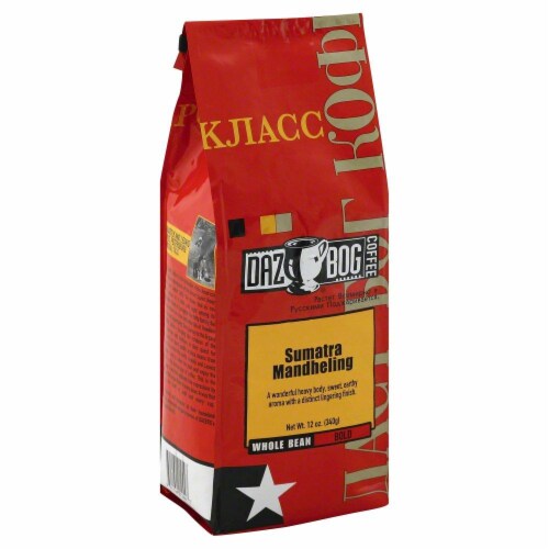 Dazbog Coffee Sumatra Mandheling Whole Bean Coffee Perspective: front