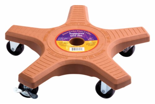 Plant Stand Inc. Down Under Decksaver D Plastic Plant Caddy - Terracotta Perspective: front
