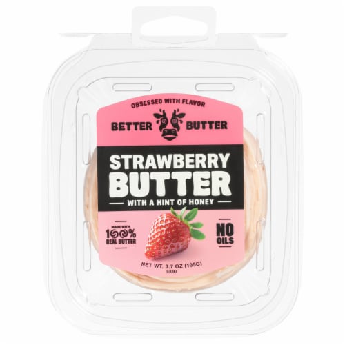 Better Butter Strawberry Butter with a Hint of Honey 3.7 oz Perspective: front