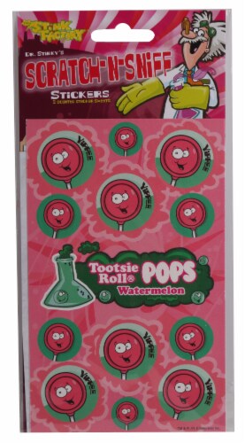 Action Imports Watermelon Tootsie Roll Pop Scratch-n-Sniff Stickers Perspective: front