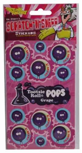 Action Imports Grape Tootsie Roll Pop Scratch-n-Sniff Stickers Perspective: front