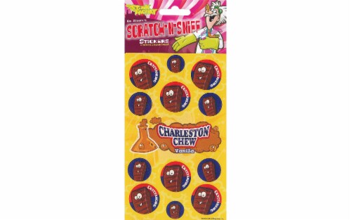 Action Imports Vanilla Charleston Chew® Scratch-n-Sniff Stickers Perspective: front