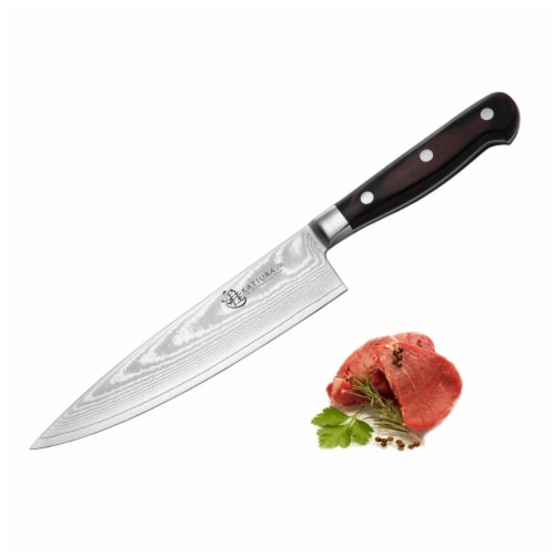 Katsura Cutlery KGD5P 8 in. Japanese 67 Layers Damascus VG-10 Steel Chef Knife Perspective: front