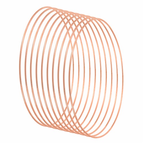 PATIKIL 10pcs Dream Catcher Rings, Metal Macrame Wreath Floral Round Ring Hoop Perspective: front
