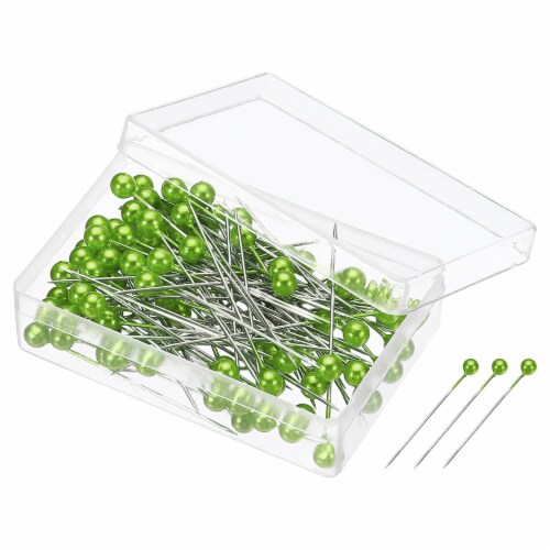 PATIKIL Sewing Pins, 200 Pcs 1.5 Inch Straight Pin With Plastic Pearlized Ball Head For Fabric Decorative Jewelry DIY Craft Sewing Project, Light