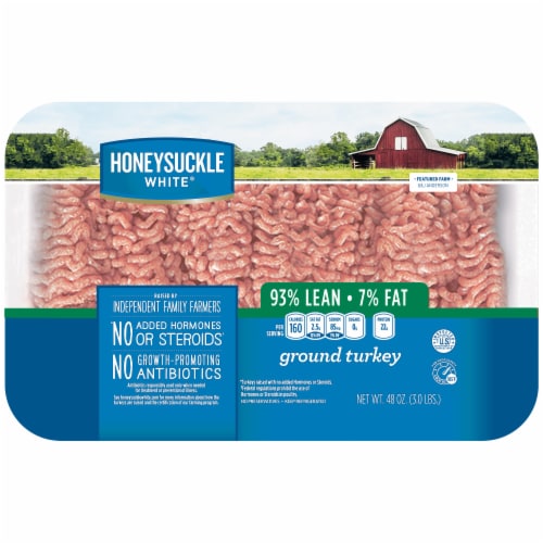 Honeysuckle White® 93% Lean Fat Ground Turkey Tray Perspective: front