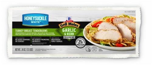 Honeysuckle White® McCormick® Grill Mates® Garlic & Herb Seasoning Turkey Breast Tenderloins Perspective: front