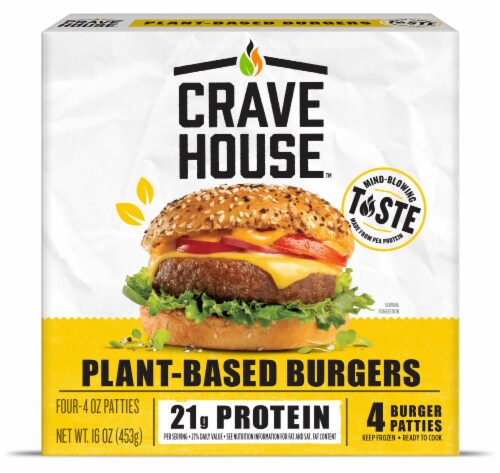Crave House Plant-based Burger Patties Perspective: front