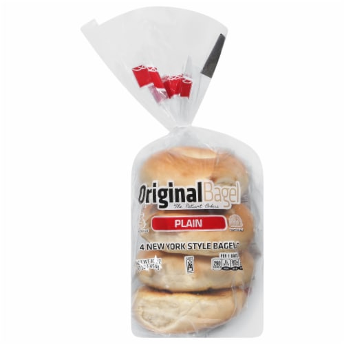 Original Bagel Unsliced Plain Bagels Perspective: front