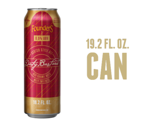 Founders Dirty Bastard Scotch Ale Craft Beer Can Perspective: front