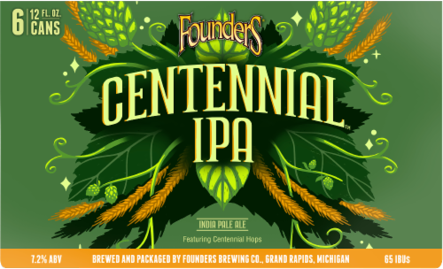 Founders Brewing Centennial IPA Beer Perspective: front