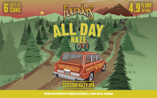 Founders® Brewing All Day Haze Session Hazy IPA Perspective: front