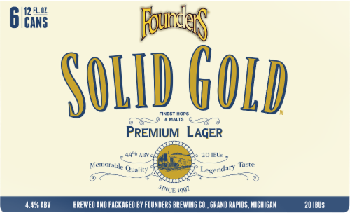 Founders Brewing Solid Gold Premium Lager Perspective: front
