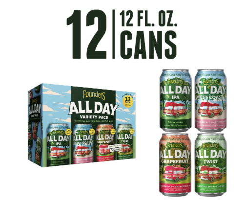 Founders Brewing® All Day™ Variety Pack Perspective: front