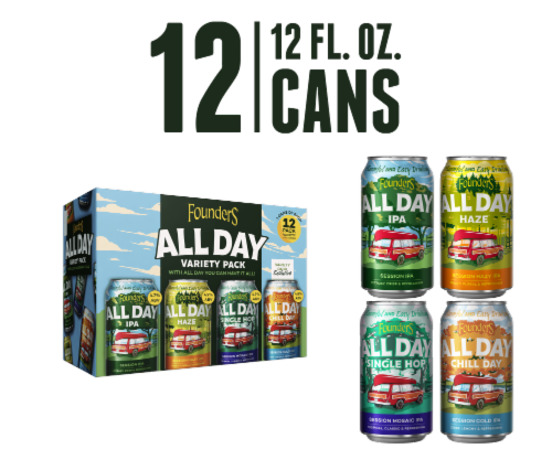 Founders Brewing® All Day™ Variety Pack Perspective: front