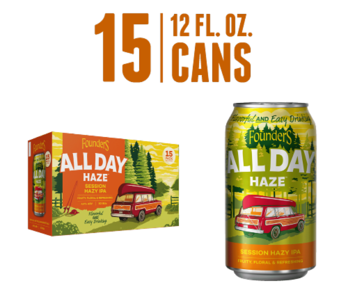 Founders All Day Seasonal Beer Perspective: front