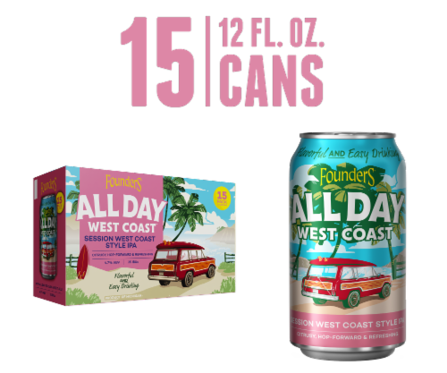Founders® All Day West Coast™ IPA Craft Beer Perspective: front