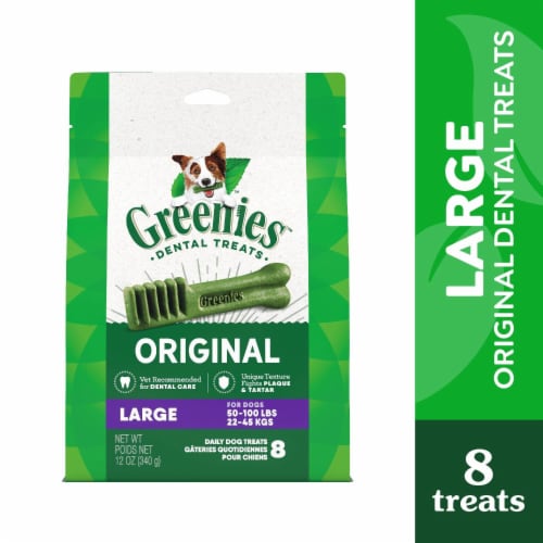 Greenies Original Large Natural Dental Chew Adult Dog Treats Perspective: front